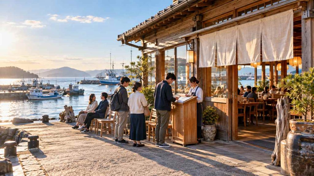 塩湯の待ち時間を減らすための開店前の受付イメージ