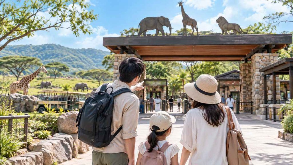 アフリカンサファリの入園料金や家族での利用をイメージした写真